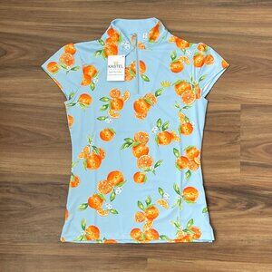 Kastel Denmark Women's Cap Sleeve Sun Shirt - Blue Oranges - S